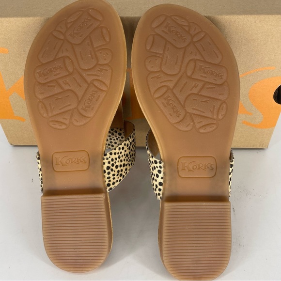 KORKS BY KORK EASE NEW DAWN GENUINE CALF HAIR THONG FLAT SANDALS TAN CHEETAH 6 - Picture 9 of 9